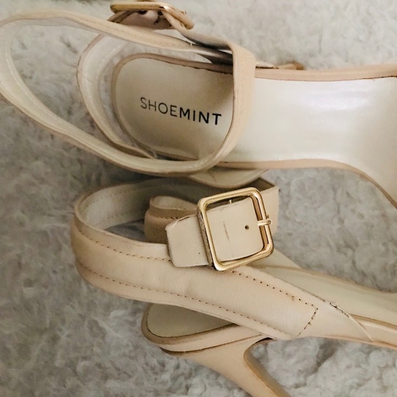 ShoeMint Heels Womens size 9 Wrap Ankle Open Toe Tan - Picture 5 of 6